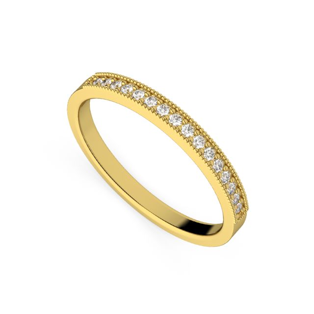 Inel de logodnă semi-eternity DR222 din aur galben de 18K cu diamante (0,160 ct)