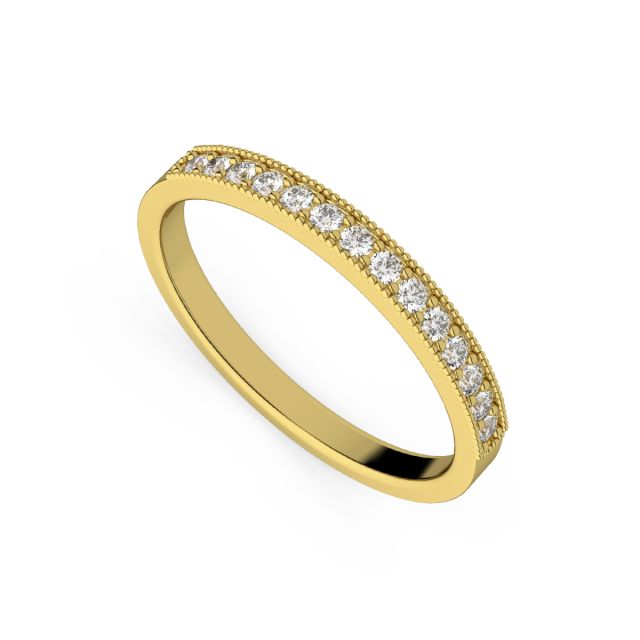 Inel de logodnă semi-eternity DR222 din aur galben de 18K cu diamante (0,210 ct)