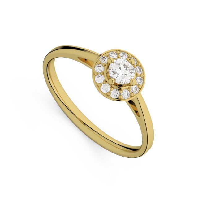 Inel de logodnă DR404 din aur galben de 18K cu diamante (0,370 ct)