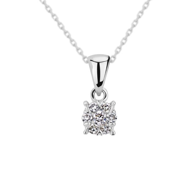 Pandantiv Rosetta din aur de 14K cu diamante (0,093 ct)