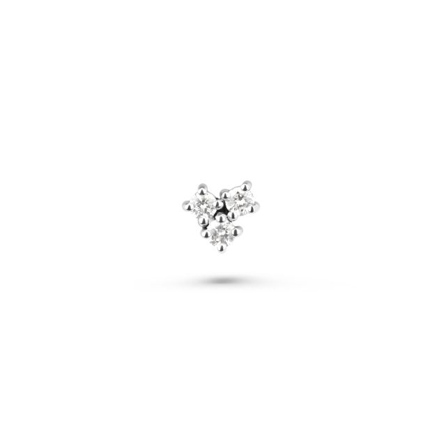 Piercing din aur alb de 14K cu diamante(0,10 ct)