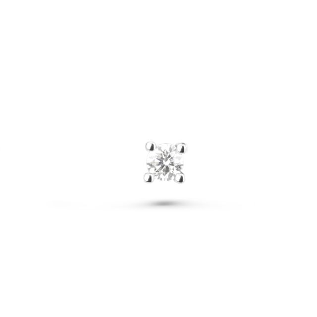 Piercing din aur alb de 14K cu diamant (0,08 ct)