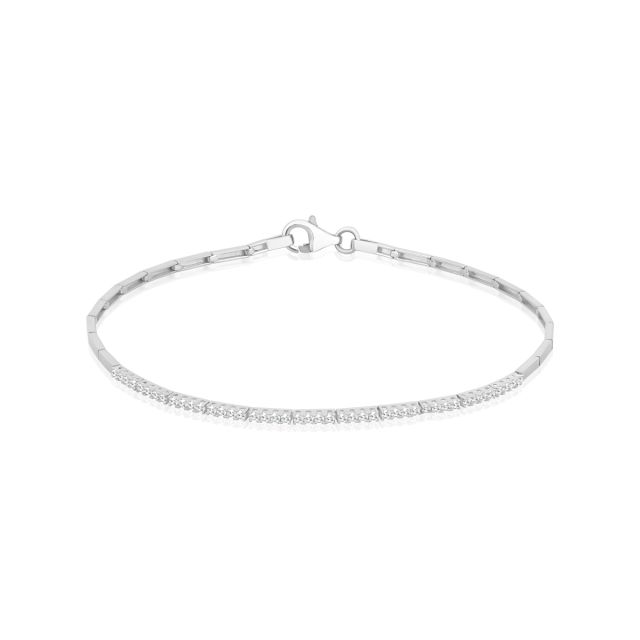 Brățară Iulia din aur alb de 14K cu pietre cubic zirconia