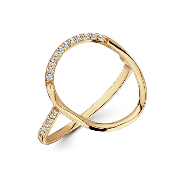 Inel Macha din aur de 14K cu pietre cubic zirconia