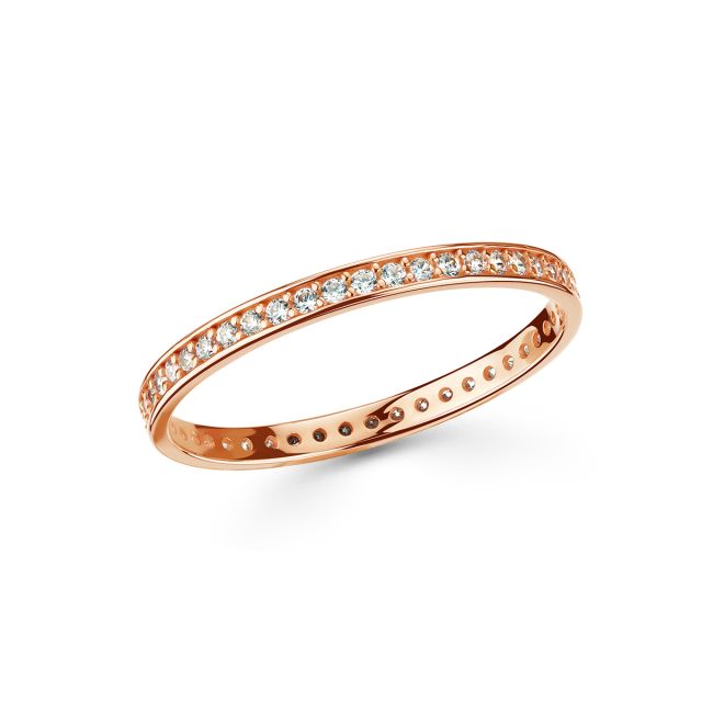 Inel Eternity Brinda din aur de 14K cu pietre cubic zirconia albe