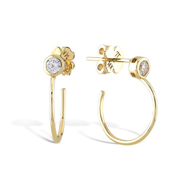Cercei Carolina din aur de 14K cu pietre cubic zirconia