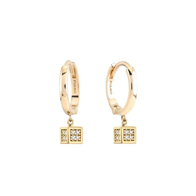 Cercei Debra din aur de 14K cu cuburi cu pietre cubic zirconia