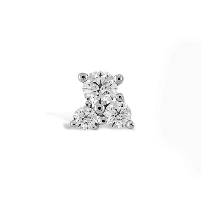 Piercing Gosia din aur alb de 14K cu diamante (0,06 ct)