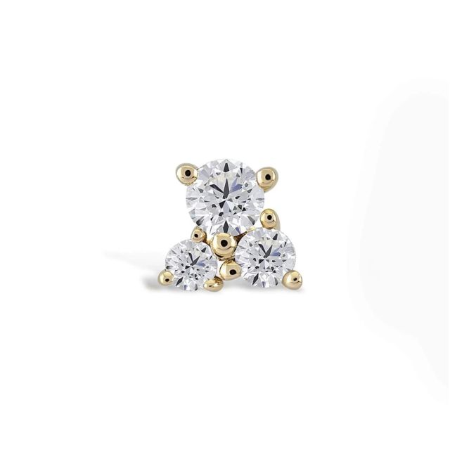 Piercing Gosia din aur de 14K cu diamante de 0,06 ct