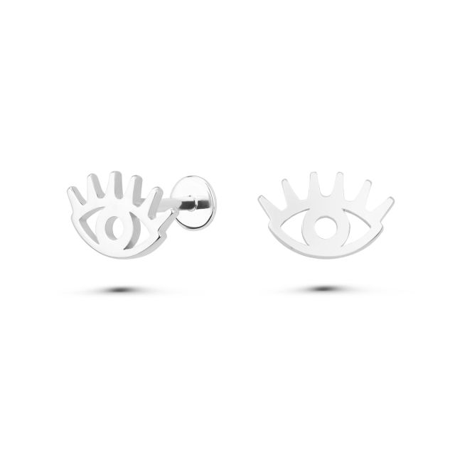 Piercing Stefana ochi din aur alb de 14K