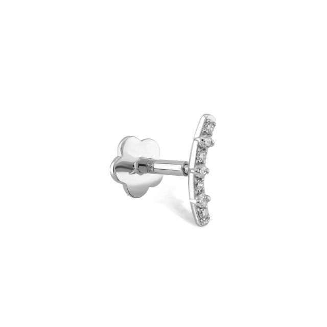 Piercing Lolita din aur alb de 14K cu diamante (0,04 ct)