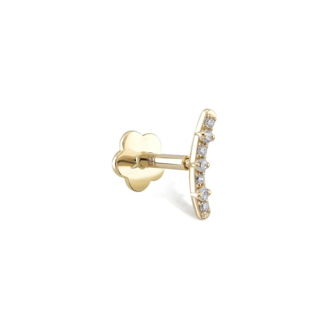 Piercing Lolita din aur de 14K cu diamante de 0,04 ct