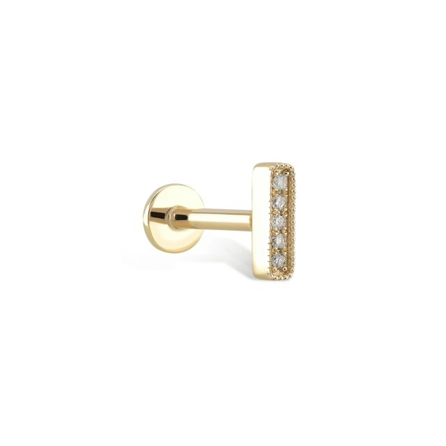 Piercing Lucinda din aur de 14K cu diamante (0,03 ct)