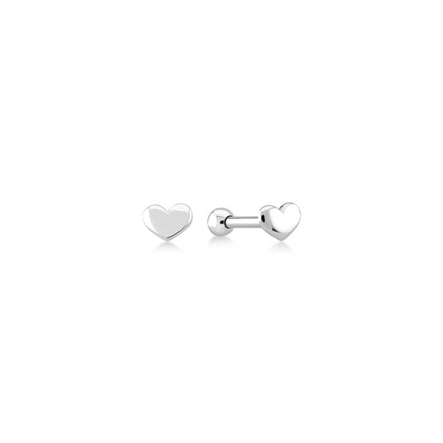 Piercing Mabel inimă din aur alb de 14K