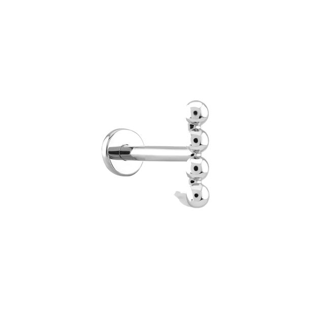 Piercing Debbie din aur alb de 14K