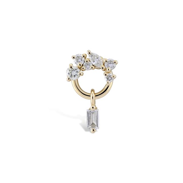 Piercing Casilda din aur de 14K cu diamante de 0,14 ct