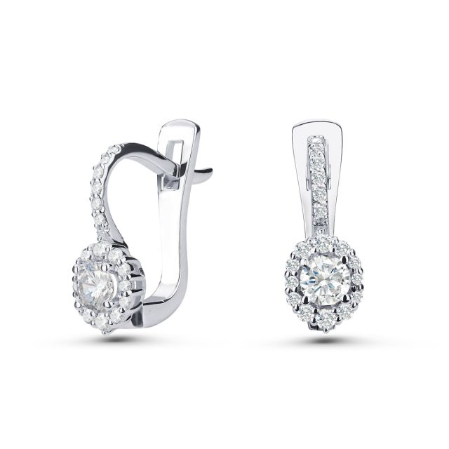 Cercei Dorotea din aur alb de 14K cu diamante (0,57 ct)