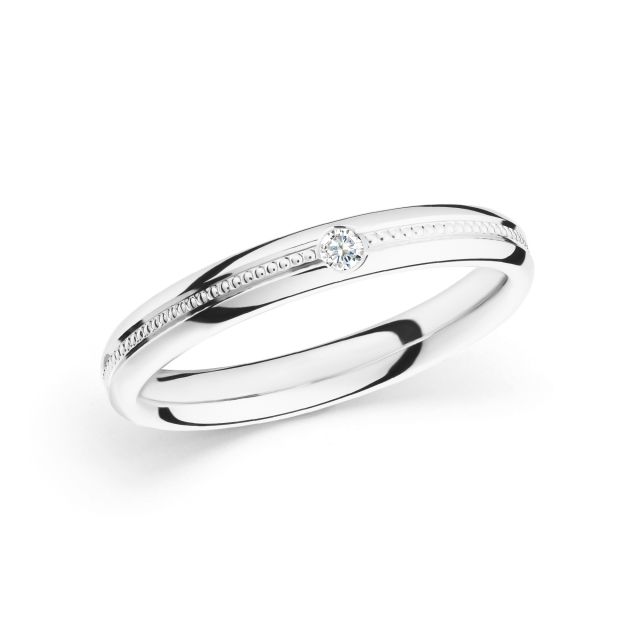 Verigheta V625M-M-RS20 din aur alb de 14K cu diamant (0,033 ct) | Lățime = 3 mm