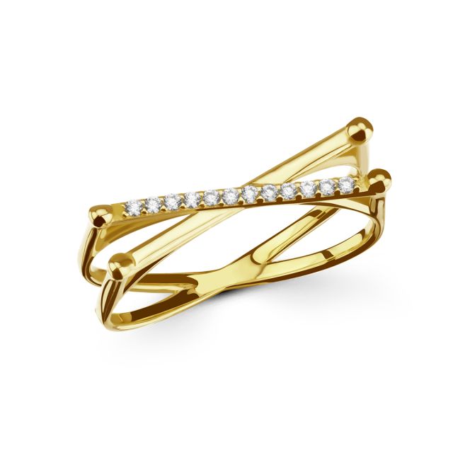 Inel Zaida din aur galben de 14K cu pietre cubic zirconia