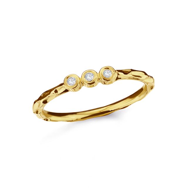 Inel Antonia din aur galben de 14K cu pietre cubic zirconia