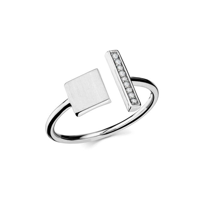 Inel Monica din aur de 14K cu pietre cubic zirconia albe