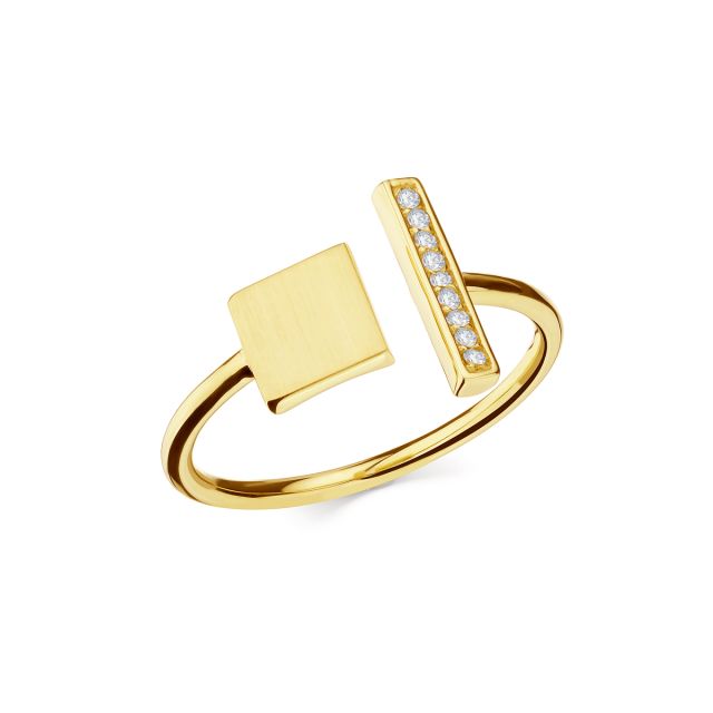 Inel Monica din aur de 14K cu pietre cubic zirconia albe