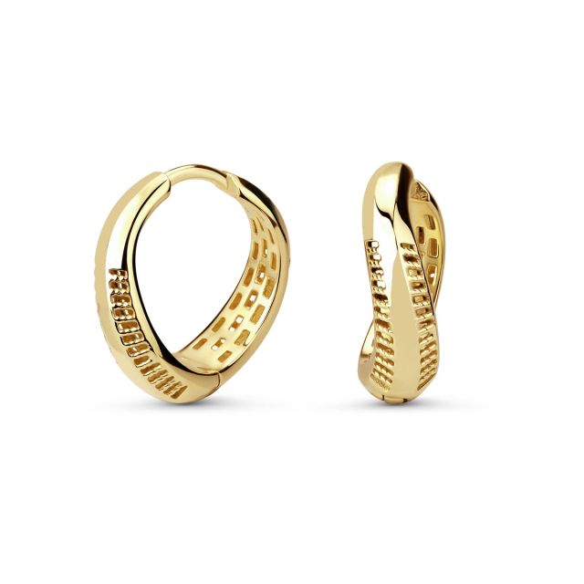 Cercei Lucretia din aur galben de 14K