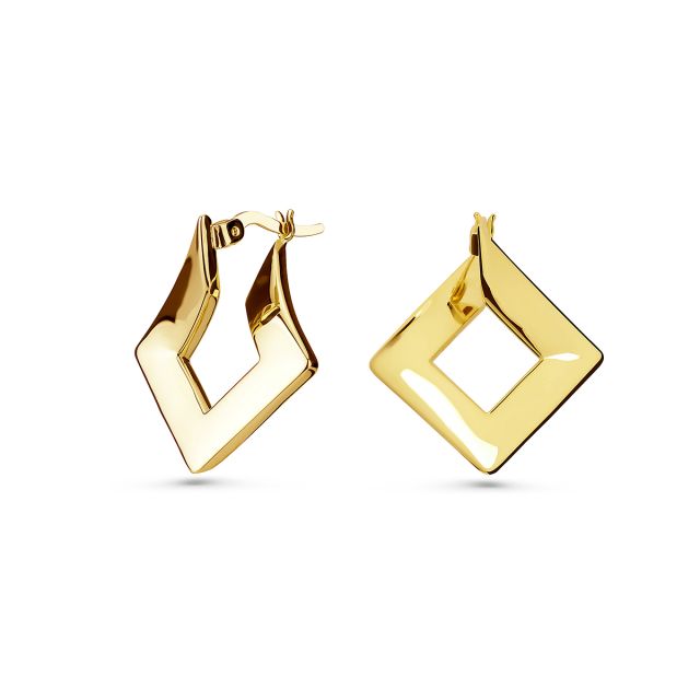Cercei Marina rombici din aur galben de 14K