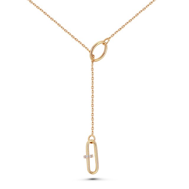 Colier Melisa din aur galben de 14K cu pietre cubic zirconia