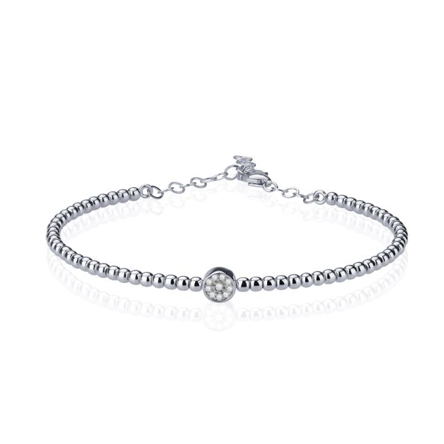 Brățară Lidia din aur alb de 14K cu pietre cubic zirconia