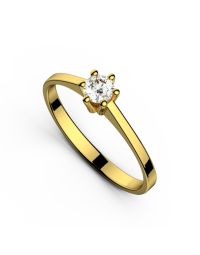 Inel de logodnă DR121 din aur galben de 18K cu diamant (0,175 ct)