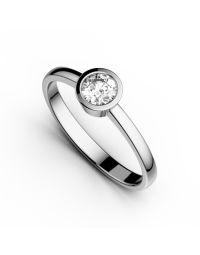 Inel de logodnă DR157 din aur alb de 18K cu diamant (0,230 ct)