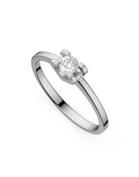 Inel de logodnă DR267 din aur alb de 18K cu diamant (0,175 ct)
