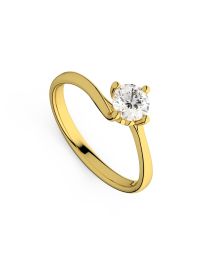 Inel de logodnă DR322 din aur galben de 18K cu diamant (0,175 ct)