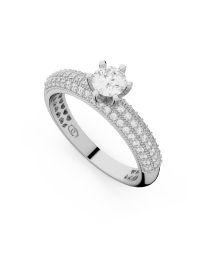 Inel de logodnă DR791 din aur alb de 18K cu diamante (0,710 ct, Certificat GIA)