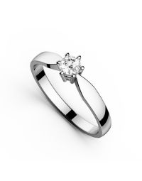 Inel de logodnă DR131 din aur alb de 18K cu diamant (0,175 ct)