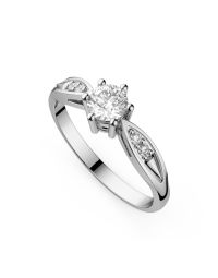 Inel de logodnă DR230 din aur alb de 18K cu diamante (0,215 ct)