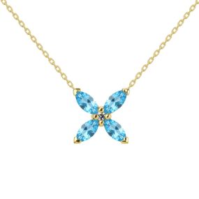 Colier Daisy din aur de 18K cu topaze marchiză și diamante