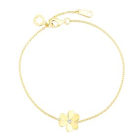Brățară cu floare din aur de 18K cu diamante (0,33 ct)