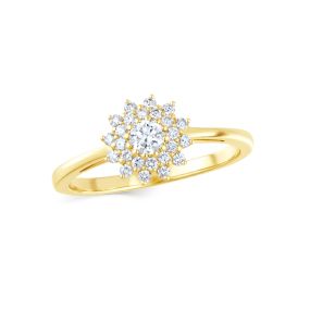 Inel din aur de 14K cu diamante rotunde (0,330 ct)