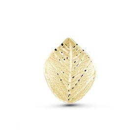 Broșă frunză din aur galben de 14K