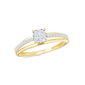 Inel Rosetta din aur de 14K cu diamante (0,249 ct)