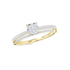 Inel Rosetta din aur de 14K cu diamante (0,427 ct)
