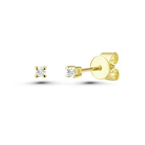 Cercei din aur de 14K cu diamante (0,032 ct)