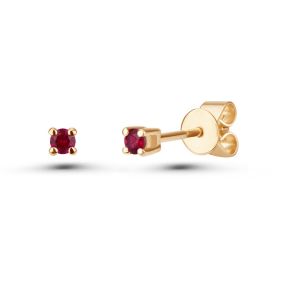 Cercei din aur de 14K cu rubine (0,200 ct)