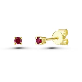 Cercei din aur de 14K cu rubine (0,200 ct)