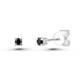 Cercei din aur de 14K cu diamante negre (0,221 ct)