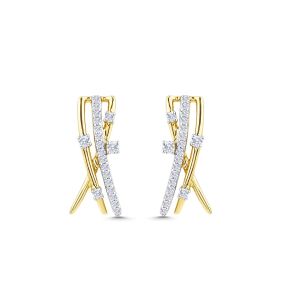 Cercei din aur de 14K cu diamante (0,148 ct)