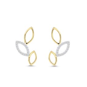 Cercei din aur de 14K cu diamante (0,092 ct)