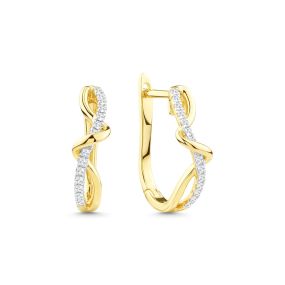 Cercei din aur de 14K cu diamante (0,105 ct)